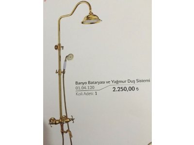 ACAR BATARYA ELEGANT GOLD BANYO BATARYASI VE GOLD DUŞ TAKIMI